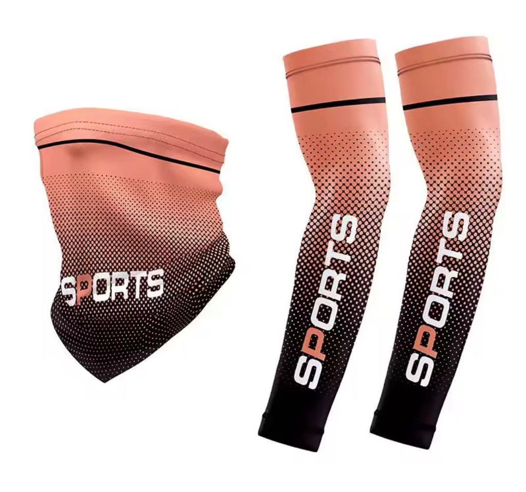 Tour de Cou & Manchons de Bras Sport UV – Bleu Dégradé