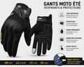 Gants Moto Été Respirants avec Protection des Articulations – Écran Tactile